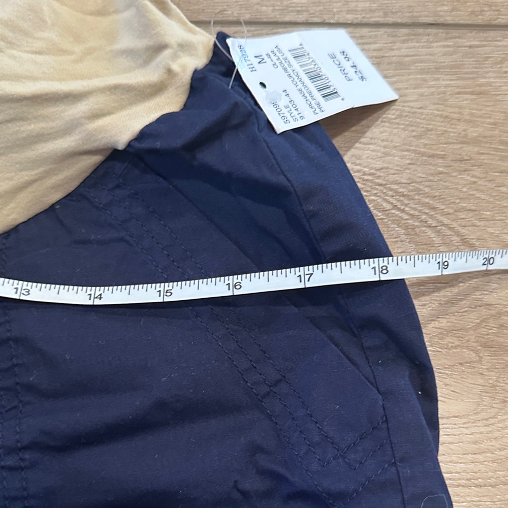 Motherhood Maternity Navy Shorts with Cream Fold-Over Waistband - Picture 8 of 11